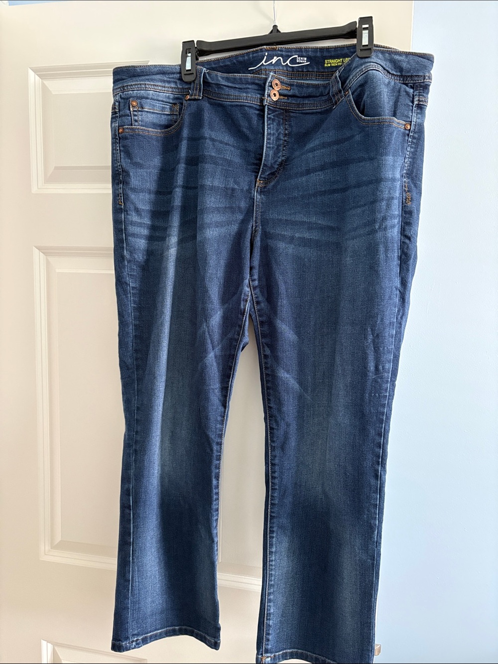 INC International Concepts Women's Dark Blue Boot-Cut Jeans cropped